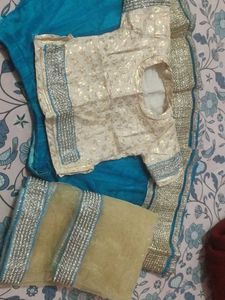 Elegant Teal Ethnic lahnga for baby girls
