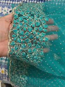 Teal Embellished Saree