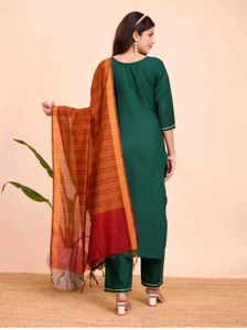 Elegant Green Kurta Set with Dupatta|Lmited offer