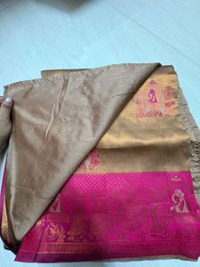 Elegant Silk Saree with Pink Border