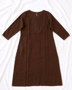 Elegant Brown Kurta with Embellished Neckline