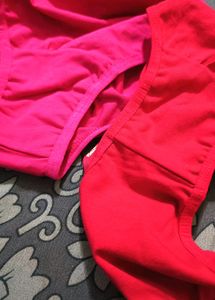 Pink &amp; Red Colour Two Panty Set For Women