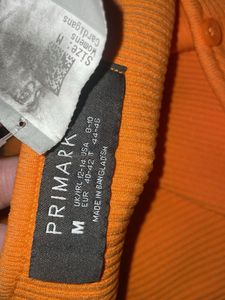 PRIMARK imported Orange Ribbed Knit Cardigan