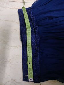 Royal Blue Net Skirt with Sequins