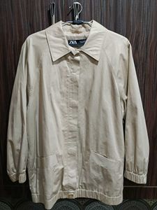 Zara Beige Lightweight Long Jacket