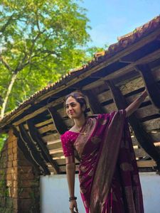 Elegant Maroon Banarasi Silk Saree