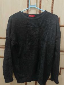 Cozy Black Fuzzy Sweater