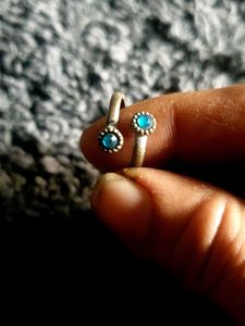 Vintage Silver Ring with Blue Gems