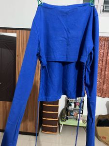 Royal Blue Cropped Long Sleeve Top