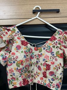 Embroidered Blouse with Tassels