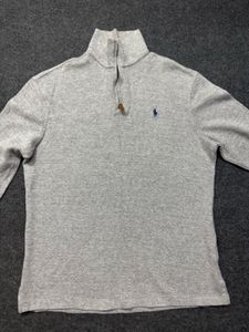 Men's Grey Polo Ralph Lauren 1/4 Zip Sweater