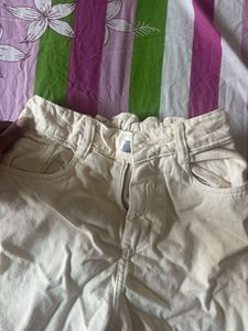 Cream Wide Leg Pants