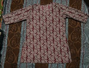 Maroon Paisley Print Kurta