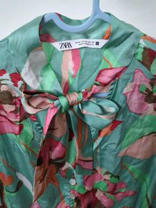 Zara Green Floral Dress