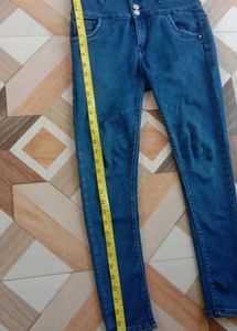 High Waisted Blue Denim Jeans