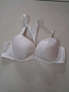 White Bra with Lace Detail