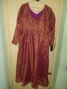 Pink long length Anarkali kurti