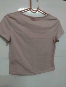 Soft Pink Square Neck T-Shirt