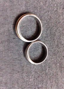 Set of Silver 2 Band Rings