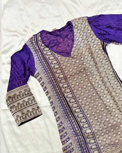 Purple Pure Silk Kurta