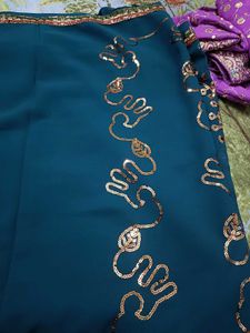 Embroidered Teal Saree