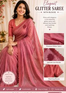 Stunning Pink Embellished Saree