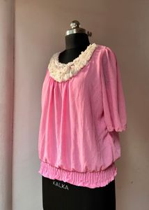 Pink Ruffled Top