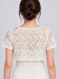 Elegant Lace Bolero with Pearl Detail