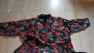 Embellished Floral Print Dress