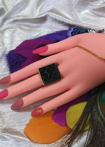 Vintage Black Square Ring