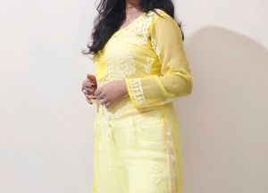 Yellow Chikankari Kurti 🎀(Unused)