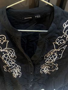 Embroidered Black Blouse