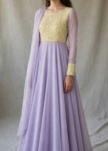 Beautiful Lavender anarkali with Dupatta
