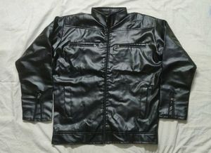 Men's Black Faux Leather Jacket for Men