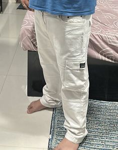 Men's White Cargo Pants