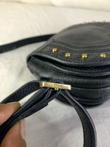 Authentic Chloe Small Marcie Studded Saddle Bag