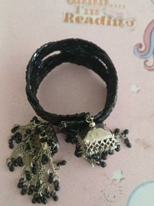 Elegant Black Beaded Cuff Bracelet