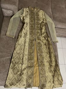 Elegant Gold Embroidered Ethnic Gown