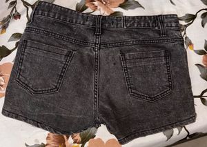 Gray Denim Mini Skirt