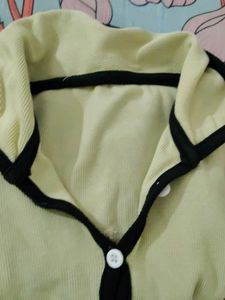 Cute Pastel Collared Y2k korean Top