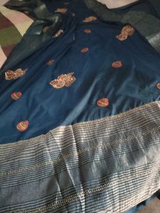 new blue 💙 halki si soft saree 💕