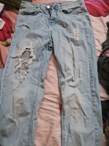 Light Blue Distressed Jeans