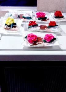 Floral Hair Clips with Pearl Chain