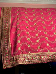 Beautiful Pink Embroidered Saree