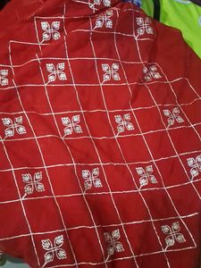 Elegant Red Embroidered Saree