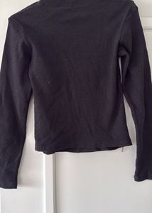 Black Cutout Long Sleeve Top, Bust- 34/32