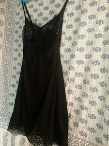 Black Lace Trim Slip Dress 34 size