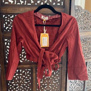 Brand New Fabindia Bohemian Wrap over Cotton Top