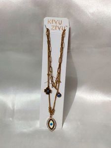 Anti Tarnish Double Layer Necklace,It Gives Trendy Looks With Evil Eyes For Nazar 🧿 rakshak