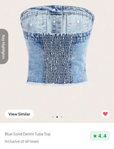 Blue Denim Tube Top - Trendy Style